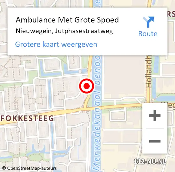 Locatie op kaart van de 112 melding: Ambulance Met Grote Spoed Naar Nieuwegein, Jutphasestraatweg op 26 september 2016 08:39