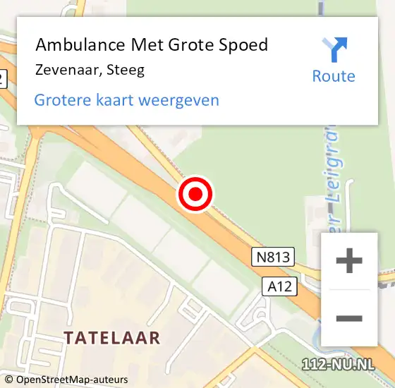 Locatie op kaart van de 112 melding: Ambulance Met Grote Spoed Naar Zevenaar, Steeg op 26 september 2016 10:45