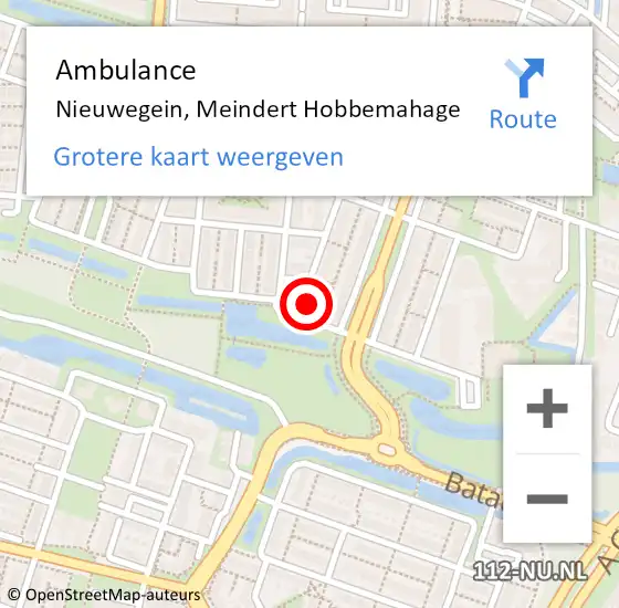 Locatie op kaart van de 112 melding: Ambulance Nieuwegein, Meindert Hobbemahage op 26 september 2016 15:21