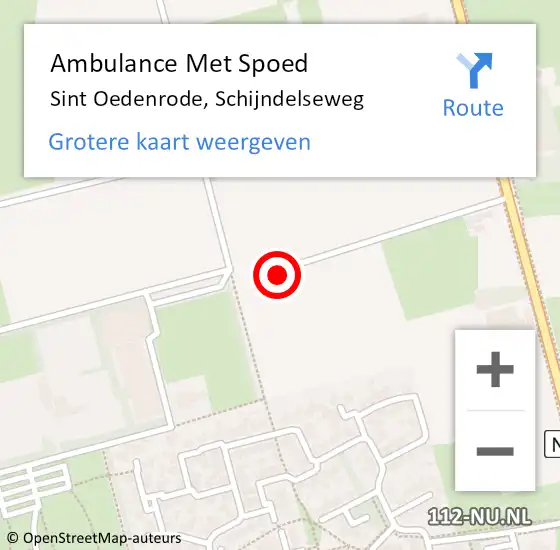 Locatie op kaart van de 112 melding: Ambulance Met Spoed Naar Sint Oedenrode, Schijndelseweg op 27 september 2016 10:08
