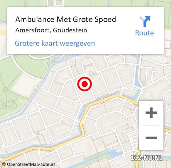 Locatie op kaart van de 112 melding: Ambulance Met Grote Spoed Naar Amersfoort, Goudestein op 27 september 2016 11:04