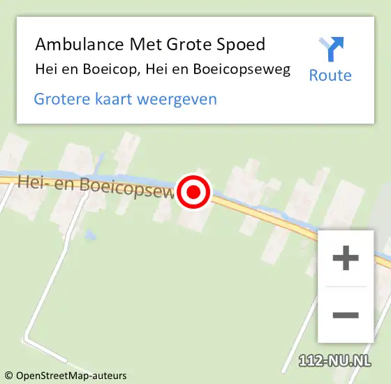 Locatie op kaart van de 112 melding: Ambulance Met Grote Spoed Naar Hei en Boeicop, Hei en Boeicopseweg op 27 september 2016 11:57