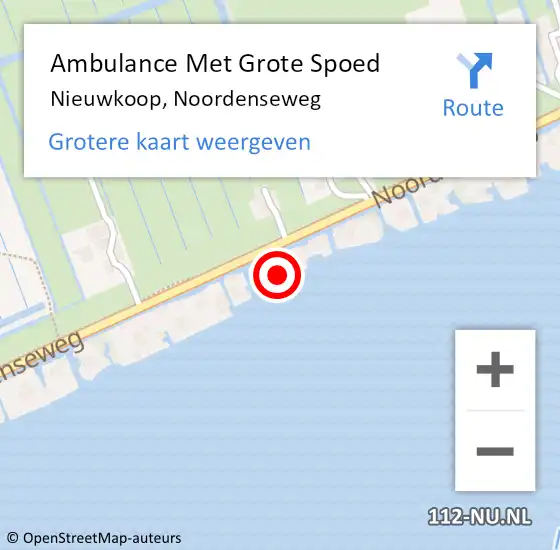 Locatie op kaart van de 112 melding: Ambulance Met Grote Spoed Naar Nieuwkoop, Noordenseweg op 27 september 2016 19:07