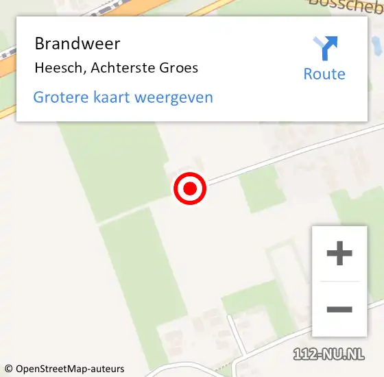 Locatie op kaart van de 112 melding: Brandweer Heesch, Achterste Groes op 28 september 2016 07:32