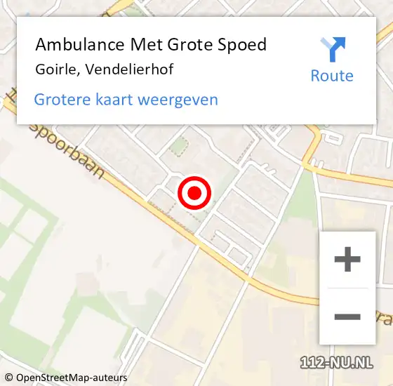 Locatie op kaart van de 112 melding: Ambulance Met Grote Spoed Naar Goirle, Vendelierhof op 28 september 2016 09:42