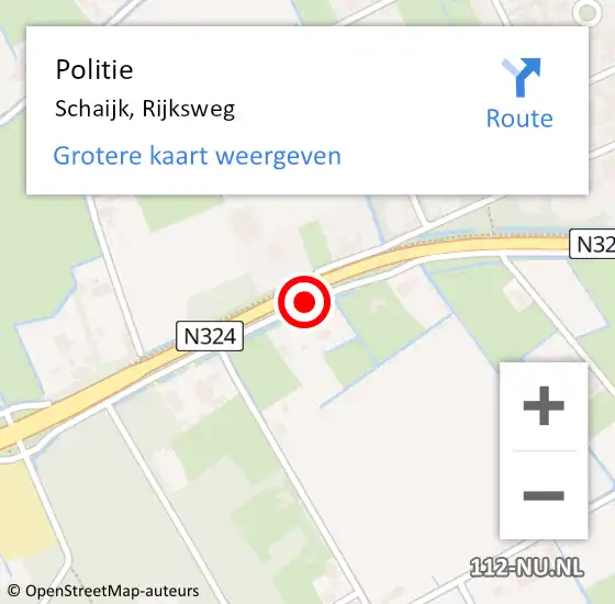 Locatie op kaart van de 112 melding: Politie Schaijk, Rijksweg op 28 september 2016 09:49