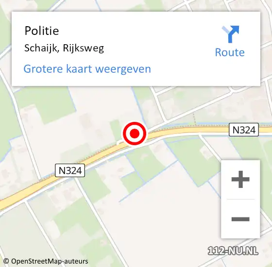 Locatie op kaart van de 112 melding: Politie Schaijk, Rijksweg op 28 september 2016 11:35