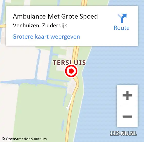 Locatie op kaart van de 112 melding: Ambulance Met Grote Spoed Naar Venhuizen, Zuiderdijk op 28 september 2016 12:17