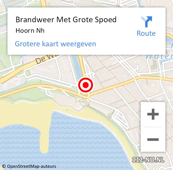 Locatie op kaart van de 112 melding: Brandweer Met Grote Spoed Naar Hoorn Nh op 29 september 2016 09:48