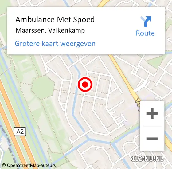 Locatie op kaart van de 112 melding: Ambulance Met Spoed Naar Maarssen, Valkenkamp op 30 september 2016 08:21