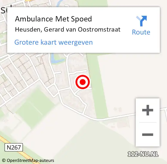 Locatie op kaart van de 112 melding: Ambulance Met Spoed Naar Heusden, Gerard van Oostromstraat op 30 september 2016 14:01