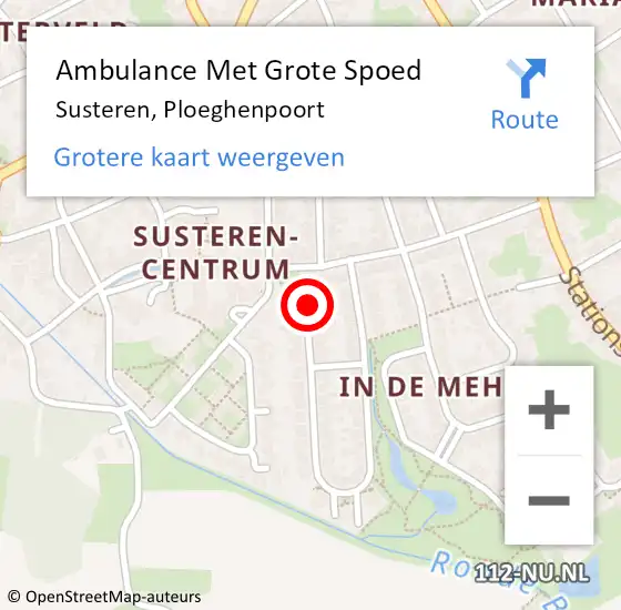 Locatie op kaart van de 112 melding: Ambulance Met Grote Spoed Naar Susteren, Ploeghenpoort op 1 oktober 2016 17:57
