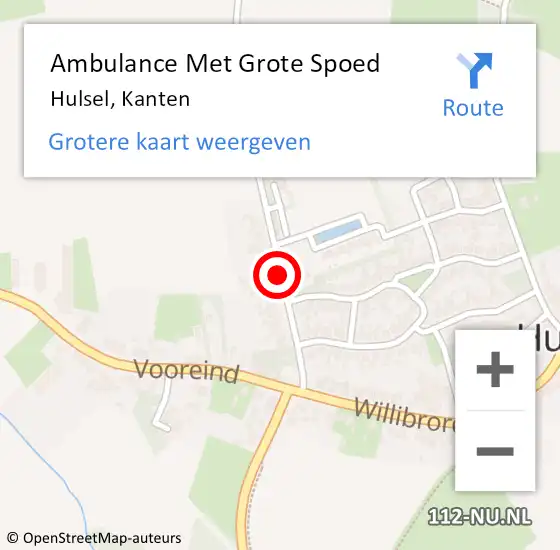 Locatie op kaart van de 112 melding: Ambulance Met Grote Spoed Naar Hulsel, Kanten op 1 oktober 2016 19:09