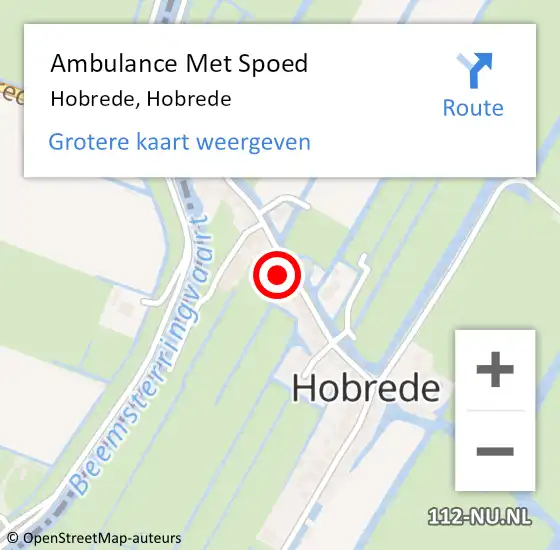 Locatie op kaart van de 112 melding: Ambulance Met Spoed Naar Hobrede, Hobrede op 2 oktober 2016 09:36