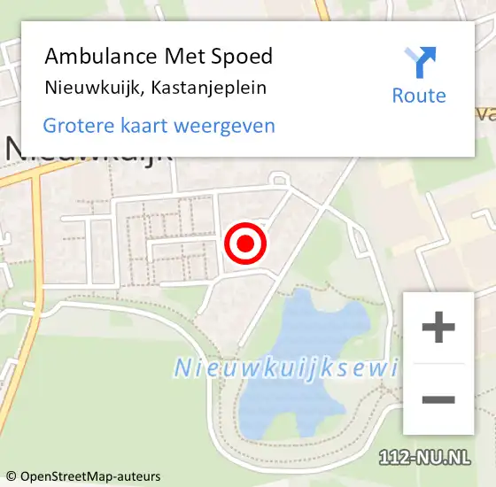 Locatie op kaart van de 112 melding: Ambulance Met Spoed Naar Nieuwkuijk, Kastanjeplein op 2 oktober 2016 14:45