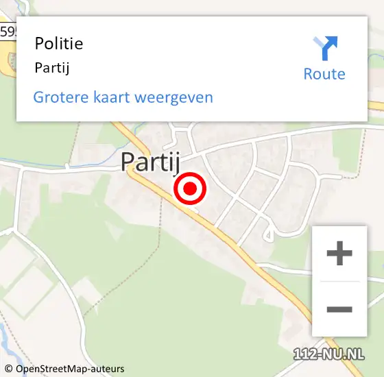 Locatie op kaart van de 112 melding: Politie Partij op 2 oktober 2016 16:16