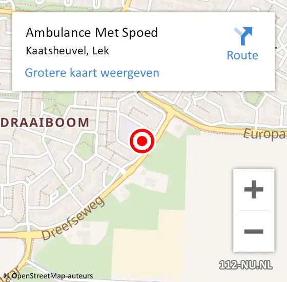 Locatie op kaart van de 112 melding: Ambulance Met Spoed Naar Kaatsheuvel, Lek op 2 oktober 2016 22:35