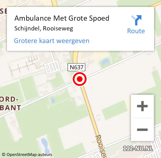 Locatie op kaart van de 112 melding: Ambulance Met Grote Spoed Naar Schijndel, Rooiseweg op 5 oktober 2016 12:19