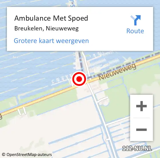 Locatie op kaart van de 112 melding: Ambulance Met Spoed Naar Breukelen, Nieuweweg op 5 oktober 2016 17:35