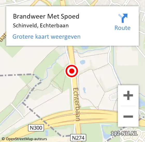 Locatie op kaart van de 112 melding: Brandweer Met Spoed Naar Schinveld, Echterbaan op 5 oktober 2016 19:45