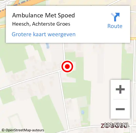 Locatie op kaart van de 112 melding: Ambulance Met Spoed Naar Heesch, Achterste Groes op 6 oktober 2016 10:19