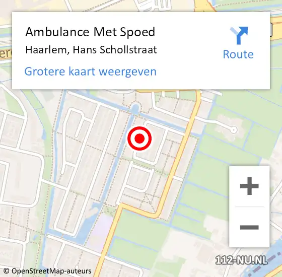 Locatie op kaart van de 112 melding: Ambulance Met Spoed Naar Haarlem, Hans Schollstraat op 6 oktober 2016 12:24