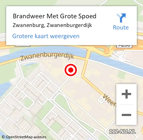 Locatie op kaart van de 112 melding: Brandweer Met Grote Spoed Naar Zwanenburg, Zwanenburgerdijk op 6 oktober 2016 17:42