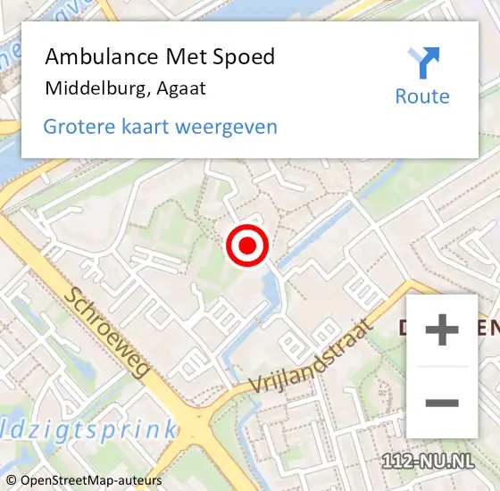 Locatie op kaart van de 112 melding: Ambulance Met Spoed Naar Middelburg, Agaat op 7 oktober 2016 09:00