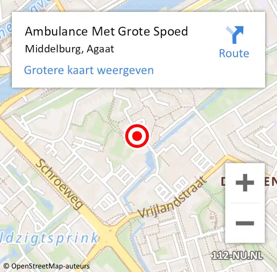 Locatie op kaart van de 112 melding: Ambulance Met Grote Spoed Naar Middelburg, Agaat op 7 oktober 2016 09:08