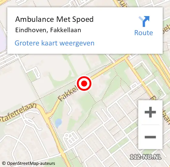 Locatie op kaart van de 112 melding: Ambulance Met Spoed Naar Eindhoven, Fakkellaan op 7 oktober 2016 23:26