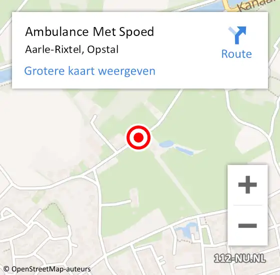 Locatie op kaart van de 112 melding: Ambulance Met Spoed Naar Aarle-Rixtel, Opstal op 8 oktober 2016 01:27
