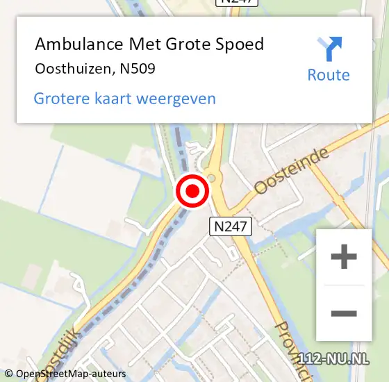 Locatie op kaart van de 112 melding: Ambulance Met Grote Spoed Naar Oosthuizen, N509 op 8 oktober 2016 15:35