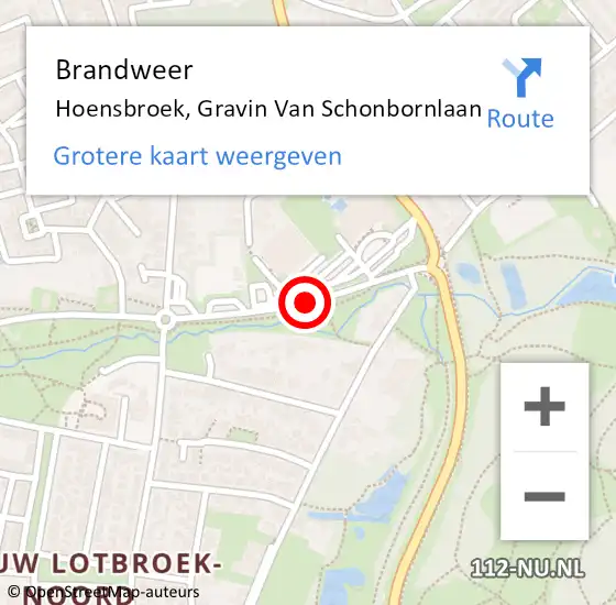 Locatie op kaart van de 112 melding: Brandweer Hoensbroek, Gravin Van Schonbornlaan op 30 december 2013 08:02