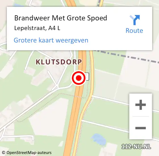 Locatie op kaart van de 112 melding: Brandweer Met Grote Spoed Naar Lepelstraat, A4 L op 10 oktober 2016 15:40