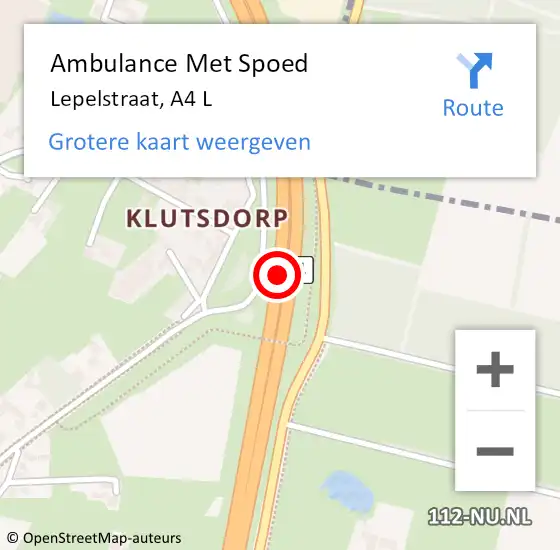Locatie op kaart van de 112 melding: Ambulance Met Spoed Naar Lepelstraat, A4 L op 10 oktober 2016 15:41