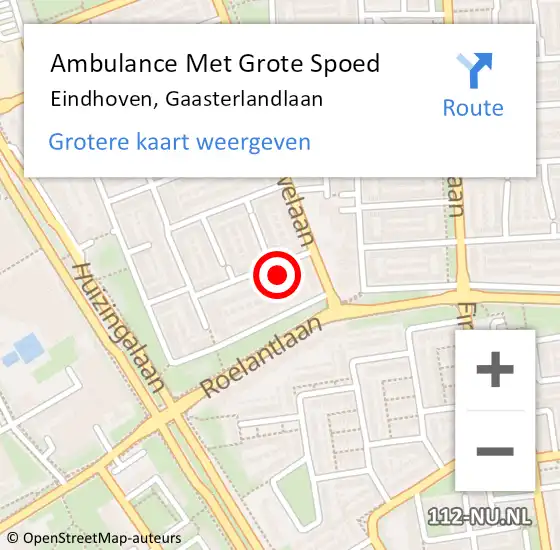 Locatie op kaart van de 112 melding: Ambulance Met Grote Spoed Naar Eindhoven, Gaasterlandlaan op 12 oktober 2016 02:58