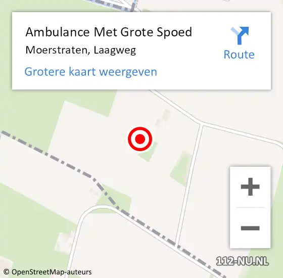 Locatie op kaart van de 112 melding: Ambulance Met Grote Spoed Naar Moerstraten, Laagweg op 12 oktober 2016 16:25