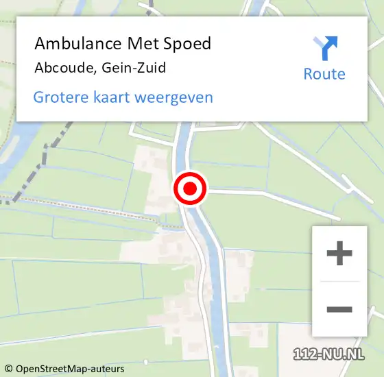 Locatie op kaart van de 112 melding: Ambulance Met Spoed Naar Abcoude, Gein-Zuid op 14 oktober 2016 14:32