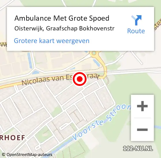 Locatie op kaart van de 112 melding: Ambulance Met Grote Spoed Naar Oisterwijk, Graafschap Bokhovenstr op 15 oktober 2016 06:28
