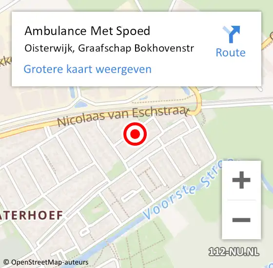 Locatie op kaart van de 112 melding: Ambulance Met Spoed Naar Oisterwijk, Graafschap Bokhovenstr op 16 oktober 2016 13:35