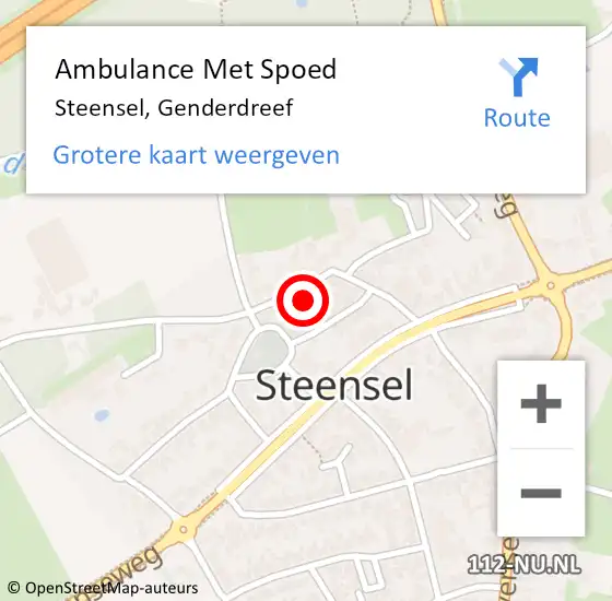 Locatie op kaart van de 112 melding: Ambulance Met Spoed Naar Steensel, Genderdreef op 16 oktober 2016 19:22