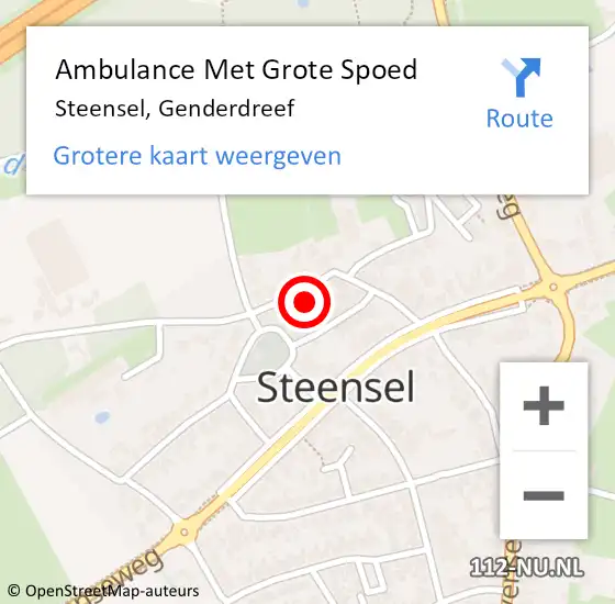 Locatie op kaart van de 112 melding: Ambulance Met Grote Spoed Naar Steensel, Genderdreef op 16 oktober 2016 19:29