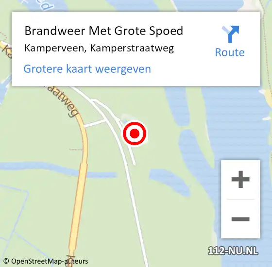 Locatie op kaart van de 112 melding: Brandweer Met Grote Spoed Naar Kamperveen, Kamperstraatweg op 17 oktober 2016 17:32