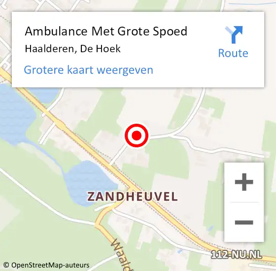 Locatie op kaart van de 112 melding: Ambulance Met Grote Spoed Naar Haalderen, De Hoek op 18 oktober 2016 00:28