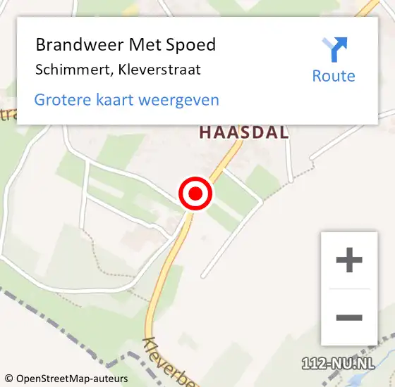 Locatie op kaart van de 112 melding: Brandweer Met Spoed Naar Schimmert, Kleverstraat op 18 oktober 2016 16:33