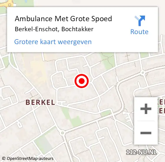 Locatie op kaart van de 112 melding: Ambulance Met Grote Spoed Naar Berkel-Enschot, Bochtakker op 20 oktober 2016 09:25