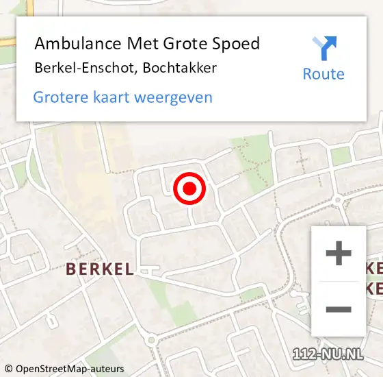 Locatie op kaart van de 112 melding: Ambulance Met Grote Spoed Naar Berkel-Enschot, Bochtakker op 21 oktober 2016 10:34