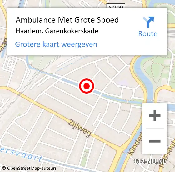 Locatie op kaart van de 112 melding: Ambulance Met Grote Spoed Naar Haarlem, Garenkokerskade op 21 oktober 2016 21:28