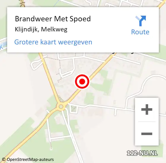 Locatie op kaart van de 112 melding: Brandweer Met Spoed Naar Klijndijk, Melkweg op 22 oktober 2016 14:25
