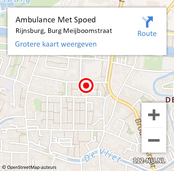 Locatie op kaart van de 112 melding: Ambulance Met Spoed Naar Rijnsburg, Burg Meijboomstraat op 22 oktober 2016 17:05